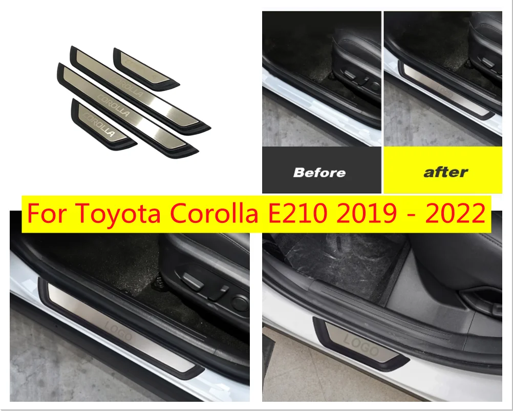 

For Toyota Corolla E210 2019-2022 Accessories Door Sill Inside Scuff Plate Side Door Line Garnish Body Bottom Bezel Cover Trim