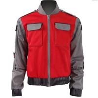 high quality back to the future cosplay costume jr marlene seamus marty mcfly jacket cosplay orange red grey sleeve outwear coat