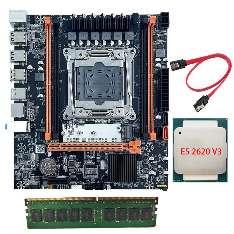 

Материнская плата X99 с процессором E5 2620V 3 + 8G DDR4 RAM + SATA кабель B85 LGA2011-3 4X DDR4 REG ECC RAM M.2 PCIE SATA3.0 материнская плата