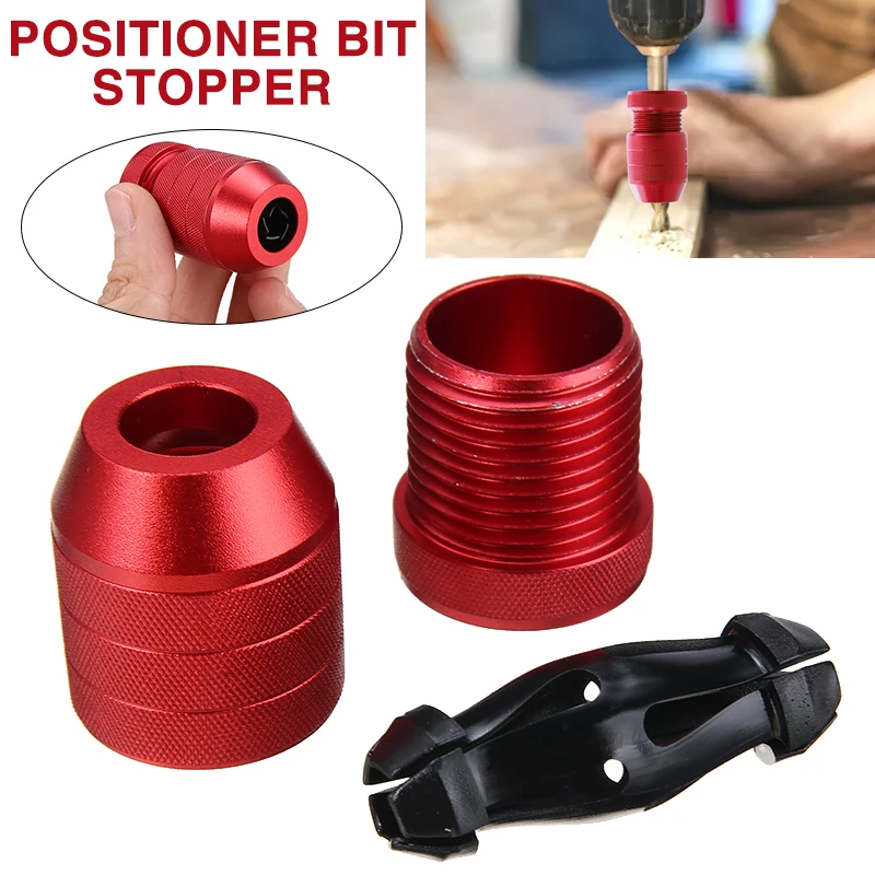 

1pc Positioner Bit Stopper Woodworking Drill Stop Collar Set 8mm-12.7mm Depth Locator Bit For Drilling Auxiliary Tool