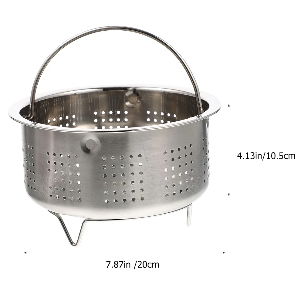 

Stainless Steel Steamer Food Insert Pot Round Steaming Basket Rice Cooker Dumpling Multi-function Accessories
