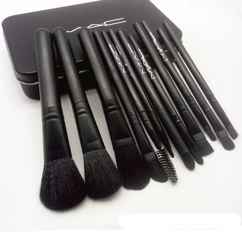 

12Pcs/Set Iron Box set Makeup Brush Students Beginners Blush Eye Shadow Foundation Brush Girls Makeup Tools Cosmetics