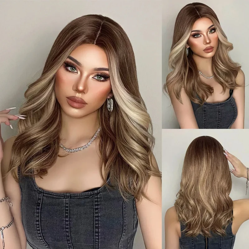 Натуральные волосы Пепельно-коричневые смешанные белые золотистые длинные