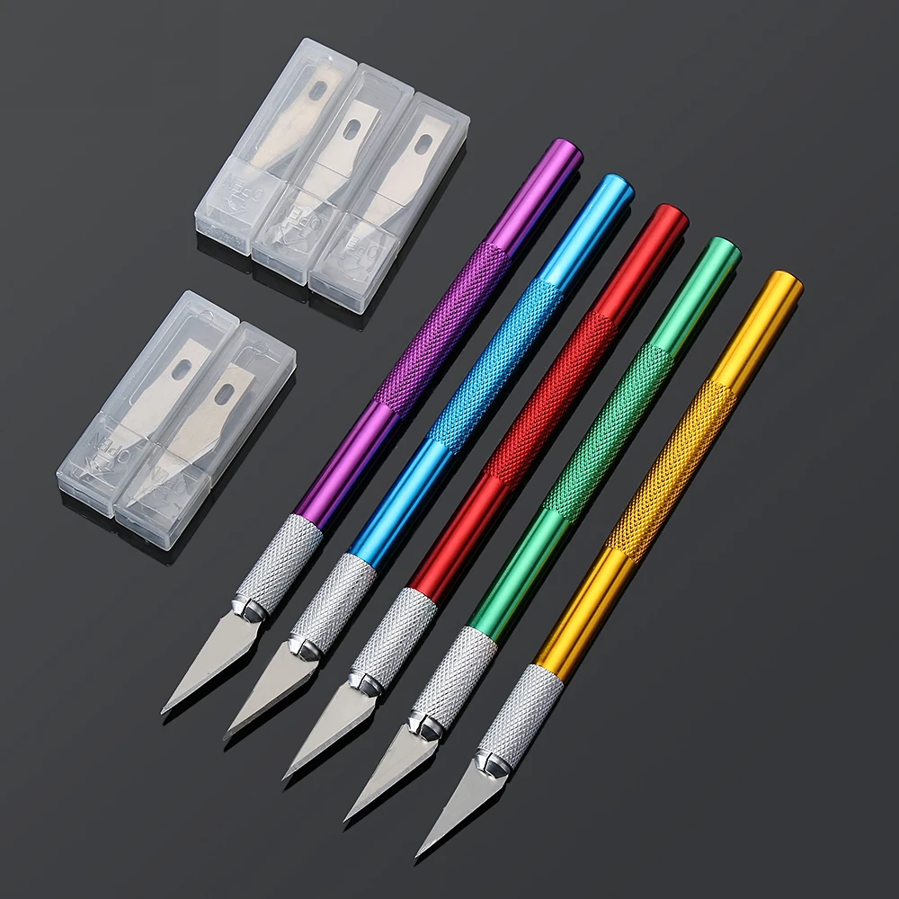 

Precision Craft Knife Set Hobby Knife Set Hobby Knife Handles with 5 Carving Craft Knife Blades for Sewing DIY Cutting Scrapbook