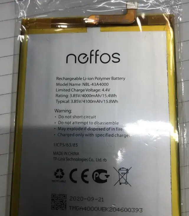 

For NEFFOS NBL-43A4000 Mobile Phone Battery