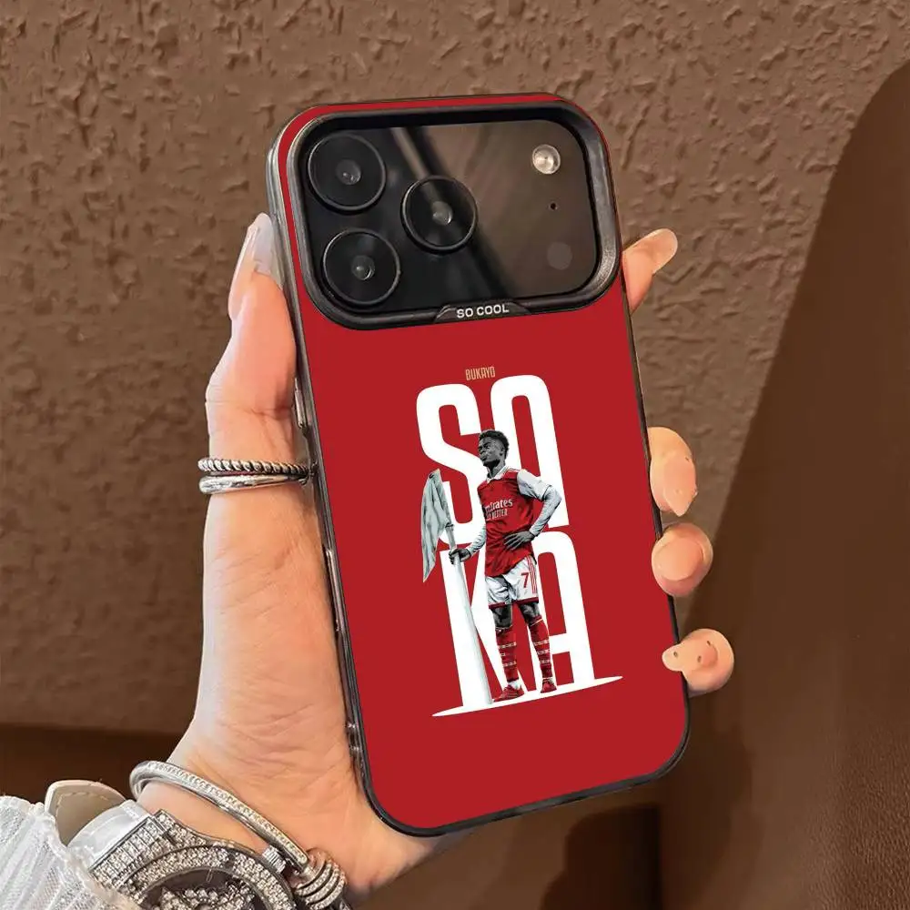 Фото Чехол для телефона Football Bukayo Saka 7 для iPhone 17, 16, 15, 14, 13, 12, 11 Plus, Pro Max, XS, цветной, с серебряным покрытием внутри №5