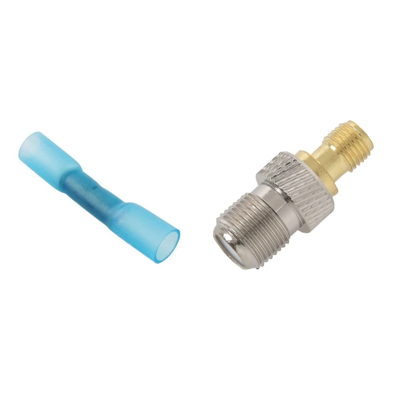 

50X Blue Heat Shrink Butt Wire Electrical Crimp Terminal Connector With RF Coaxial Coax Adapter SMA Female To F Female