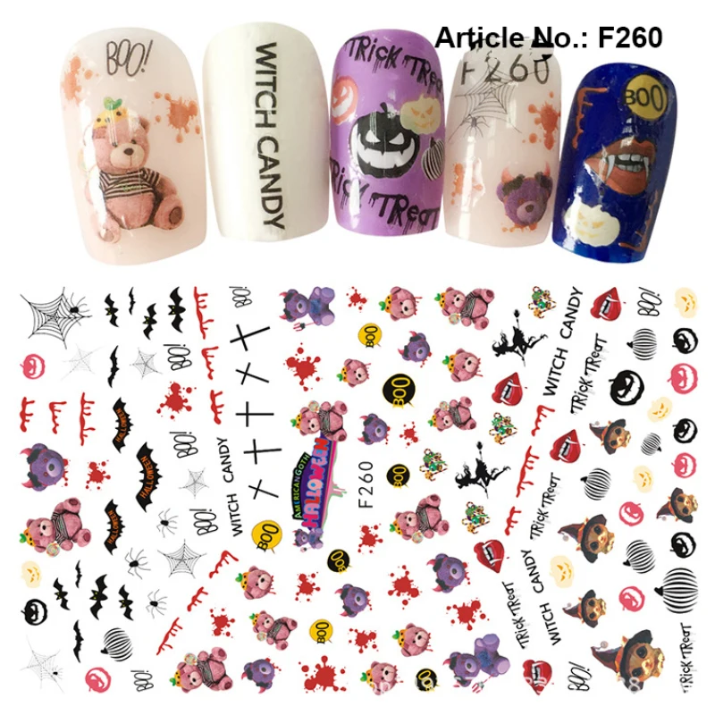 

Наклейки для ногтей на Хэллоуин, темные наклейки для ногтей, наклейки для ногтей с черепом, набор для ногтей на Хэллоуин, наклейки для ногтей...
