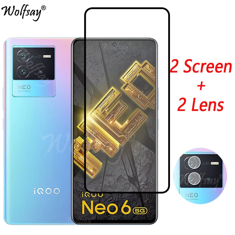 Закаленное стекло с полным покрытием для Vivo iQOO Neo 6 Защита экрана Neo6 камеры |
