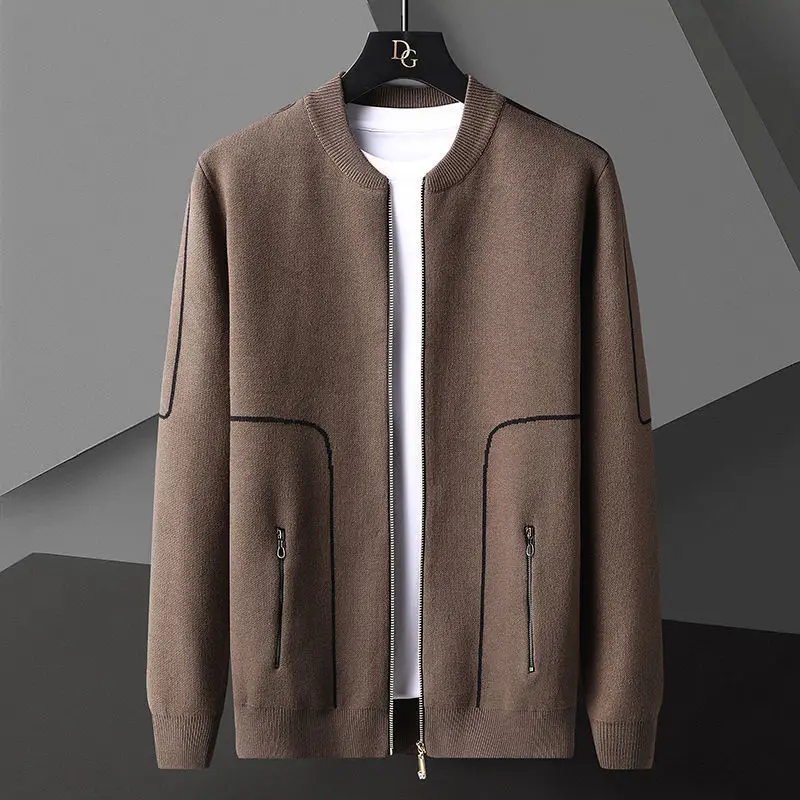 

Autumn and Spring New Loose Plus Velvet Thick Comfortable Fashion Wild Body Warm Jacket Men'S Sweater Cardigan Jacket D18