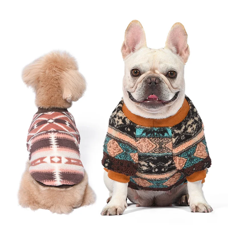 

Pet Dog Clothes Autumn Winter Thickened Fleece Coat Round Neck Pullover Dog Clothes Mead Fleece Fighting Dog Clothes
