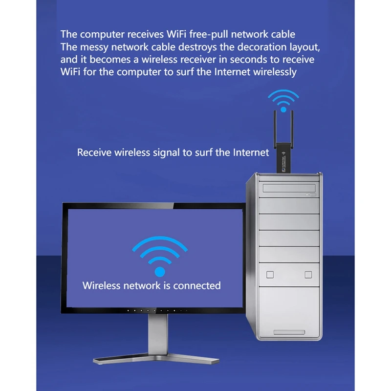 Двухдиапазонная гигабитная беспроводная сетевая карта USB3.0 2 4/5 8 ГГц без драйвера