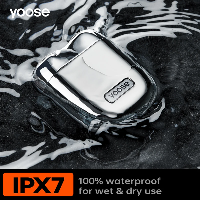 Фото yoose Mini Shaver Rechargeable Wet &b Dry Electric Shaver with IPX7 Waterproof, Portable for Travel, Type-C Charge, Gifts (Black) №5