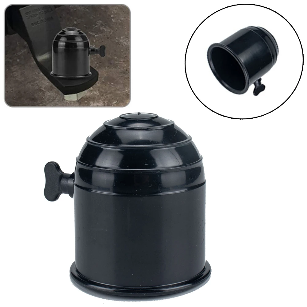 

Car Tow Ball Cover 50mm Bar Black/Silver Caravan Hitch Lockable Key Plastic Protector Ships