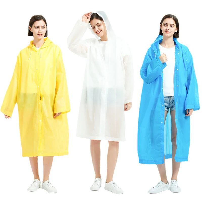 

Fashion Unisex EVA Rain Coat Thickened Waterproof Multicolor Jacket Poncho Adult Tourism Camping Outdoor Hiking Hooded Rain Coa