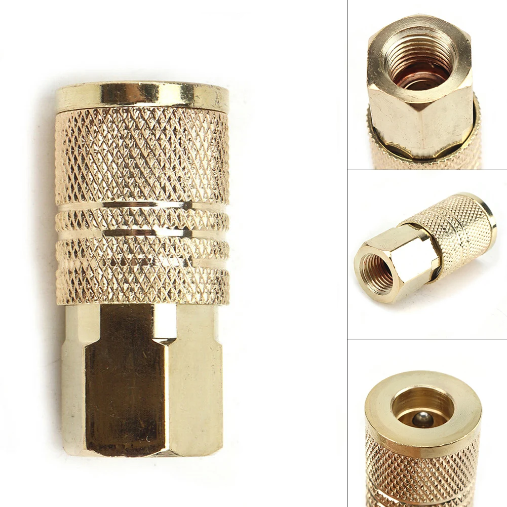 

1/4inch NPT American Quick Connector Female Thread AirHose Coupler Compressor Fit Pneumatic Air Compressor Tools Copper Joint