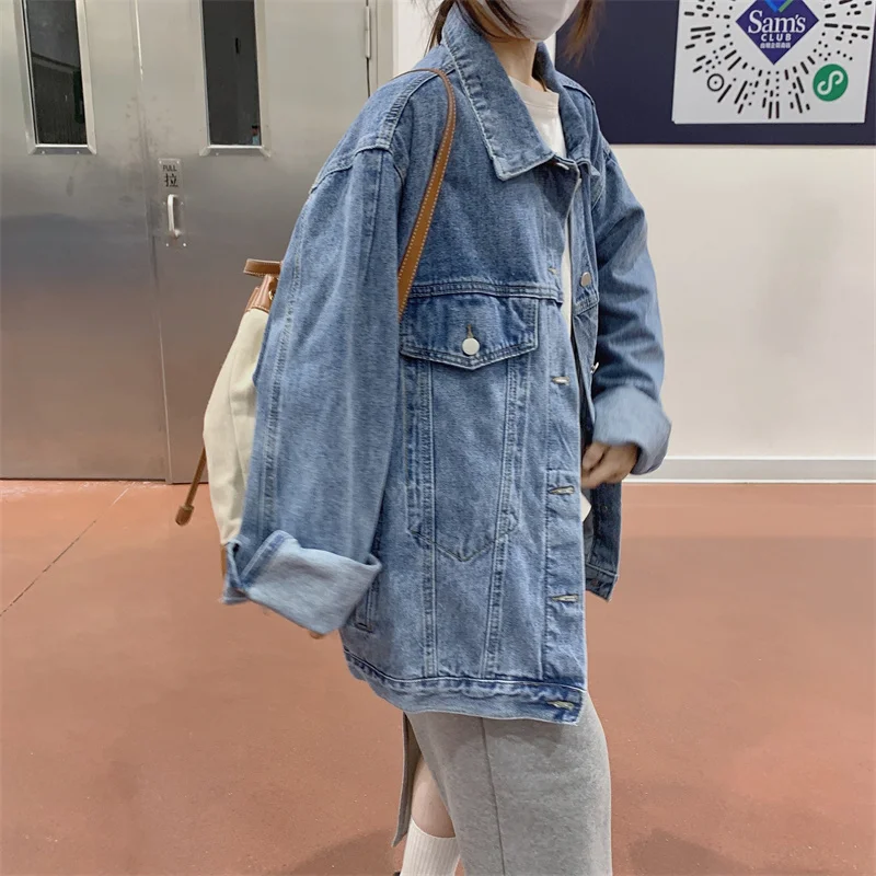 Женские повседневные джинсовые куртки новинка 2025 года осень винтажная шикарная