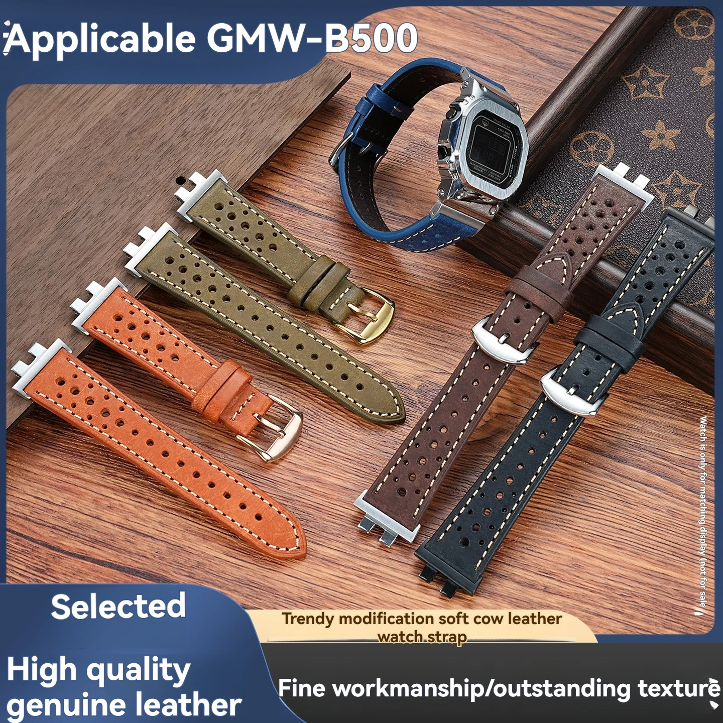 Фото Ремешок из винтажной воловьей кожи GMW-B5000 для Casio G-SHOCK GMW-B5000 GM-B2100, модифицированный ремешок для часов в стиле ретро из натуральной кожи, мужской браслет №2
