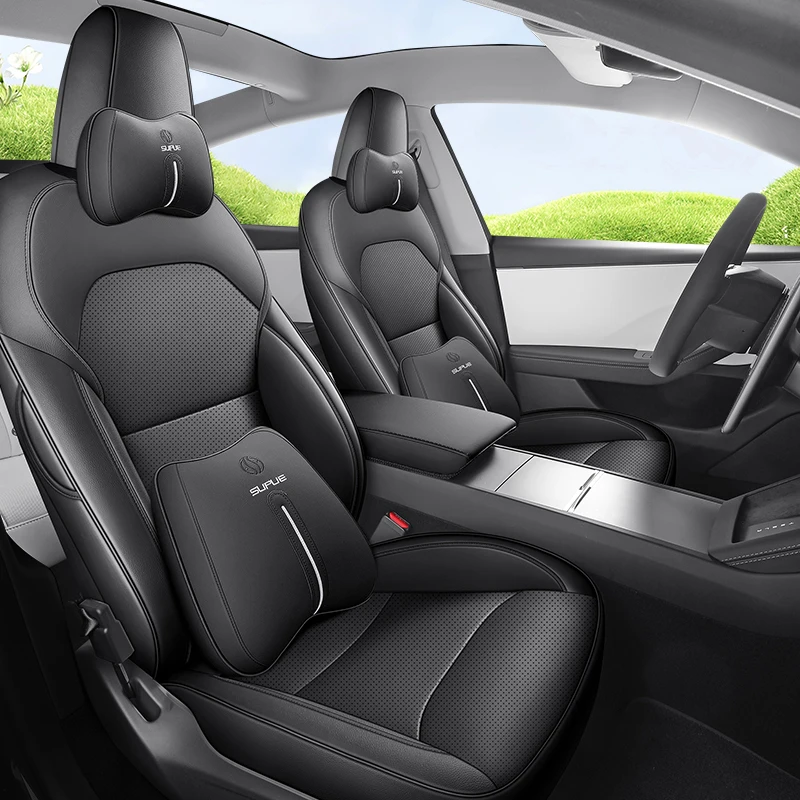 Фото Полные чехлы для автомобильных сидений Tesla New Model Y Juniper 2026, подходят для Model 3 Highland 2025, аксессуары для декора салона №1
