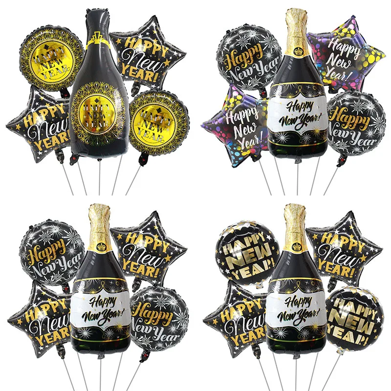 

5 шт., набор воздушных шаров с надписью «Happy New Year»
