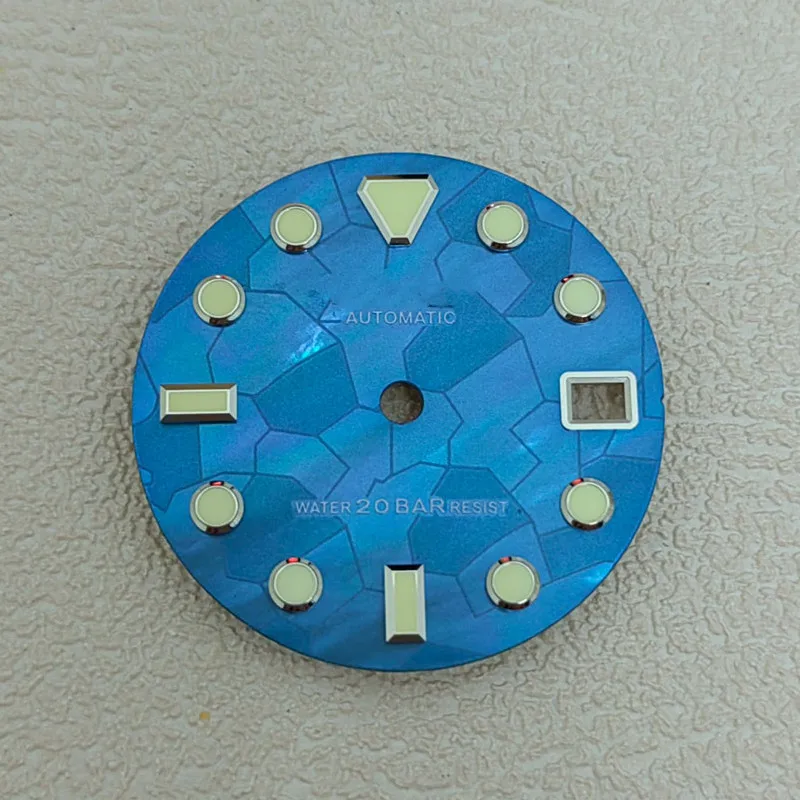 Watch modification splicing shell dial purple black red blue green white C3 green luminous 28.5mm for NH35/36 movement SKX007