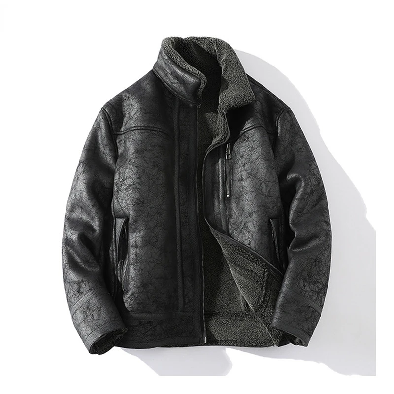 

Куртка мужская из искусственной кожи, на осень/зиму