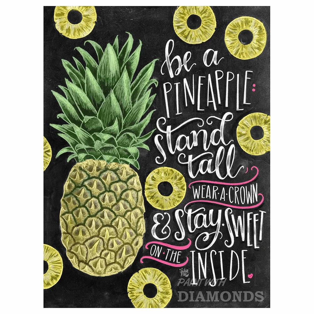 

KamyYi Diamond Painting Chalk Painting Pineapple Full Square Round 5D Diamond Embroidery Cross stitch Craft Kit Home Decoration