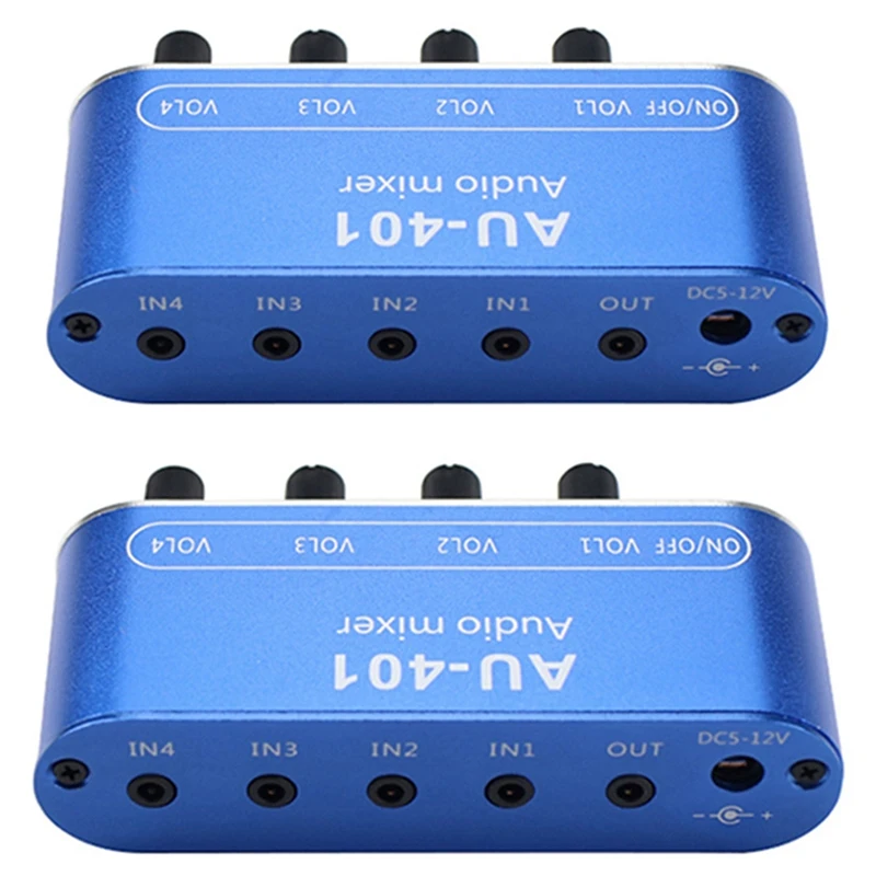 

2X Stereo Mixer (4 Input ,1 Output ) Individually Controls Board DIY Headphones Amplifier Case DC12V