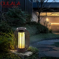oulala outdoor modern lawn lamp dolomite led vintage solar lighting waterproof ip65 for patio garden indoor lantern decor