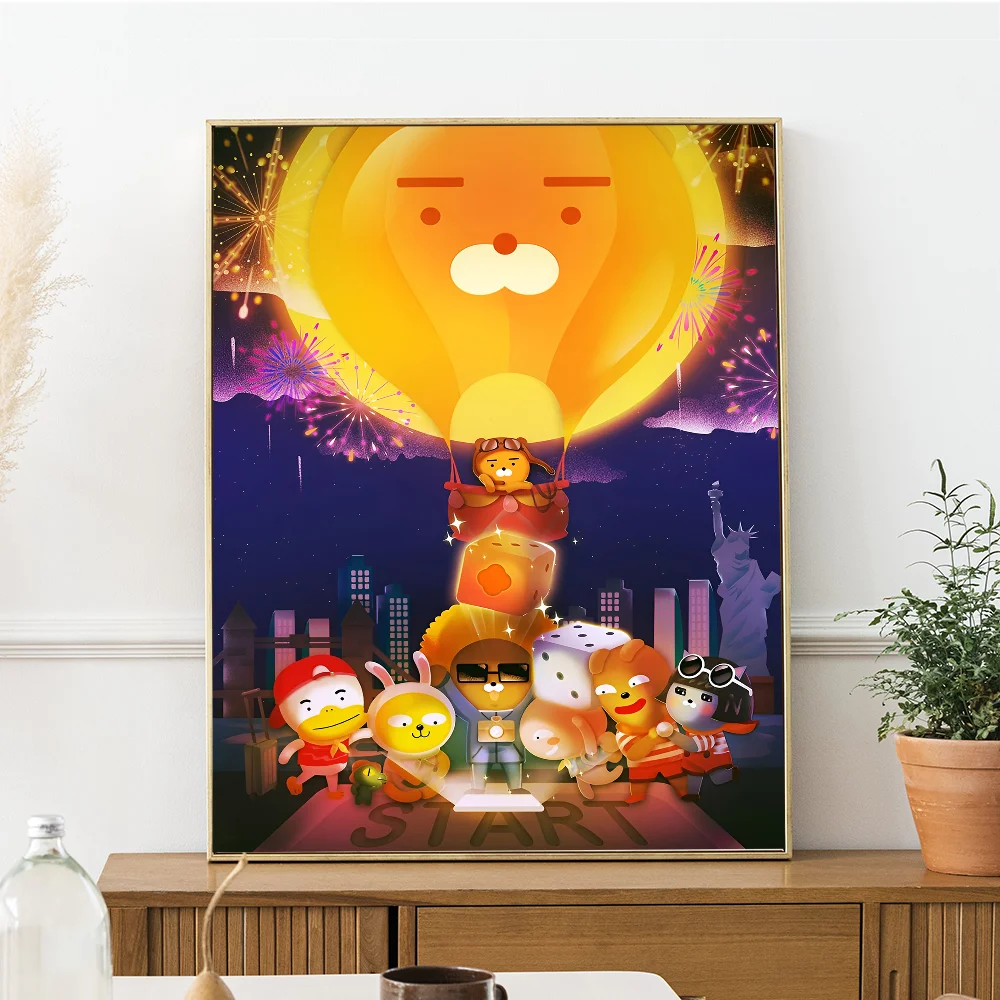 K-KAKAO F-FRIENDS Good Quality Prints And Posters Waterproof Paper Sticker Coffee House Bar Wall Stickers