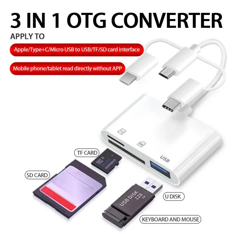 

Устройство для чтения карт памяти RYRA Type-c/Micro SD, TF, CF