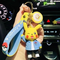 pokemon anime pikachu pendant charmander psyduck snorlax squirtle anime fashion keychain bag keyring accessories birthday gifts