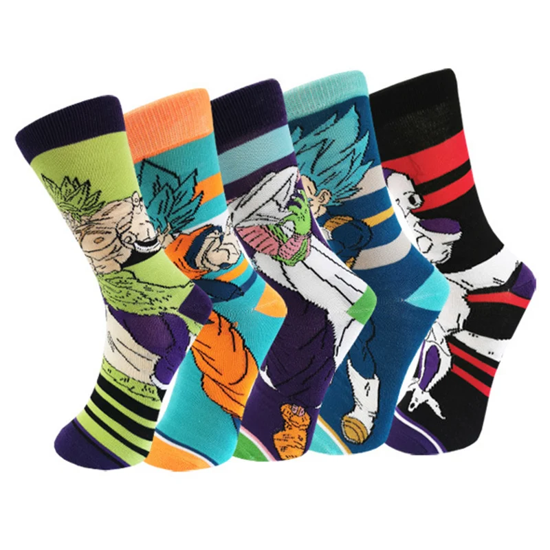 5 pairs/Pack Anime Movie Creative Socks Men Combed Cotton Harajuku Casual  Novelty Hip Hop Skateboard Crew Socks for Men