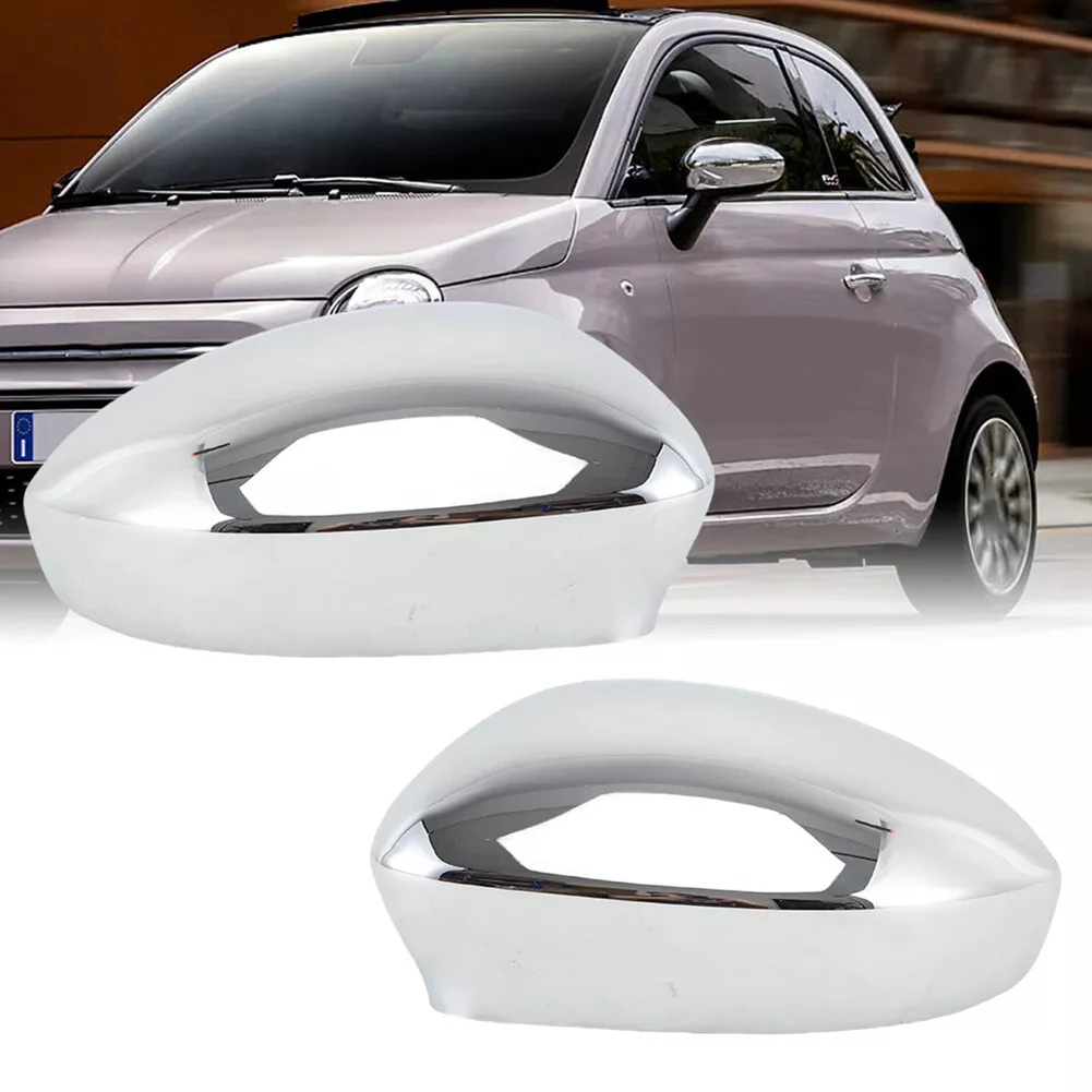 Крышка зеркала на дверное крыло для Fiat 500 2007 2024 гальваническая отделка