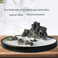 feng shui zen dry landscape sand table true stone rockery cure furniture restaurant office decoration desktop micro landscape