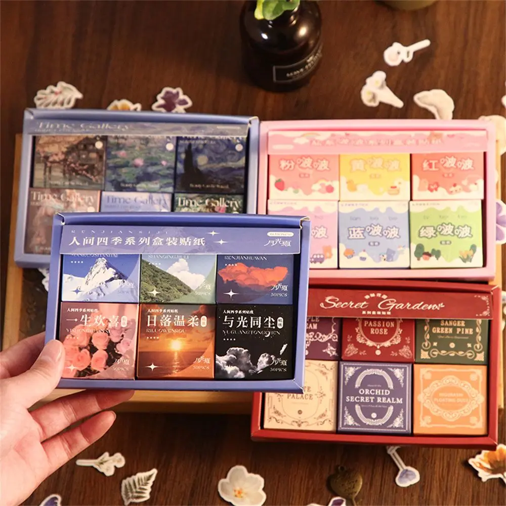 

Stationery Planner Aesthetic Landscape Diary Journal Scrapbooking Phone Stickers Decorative Sticker Boxed Stickers