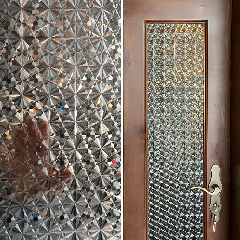 

Matte Decorative Window Film Stained Glass Vinyl Static Non Adhesive Film Frosted Clings UV Privacy Protective Sticker for Home