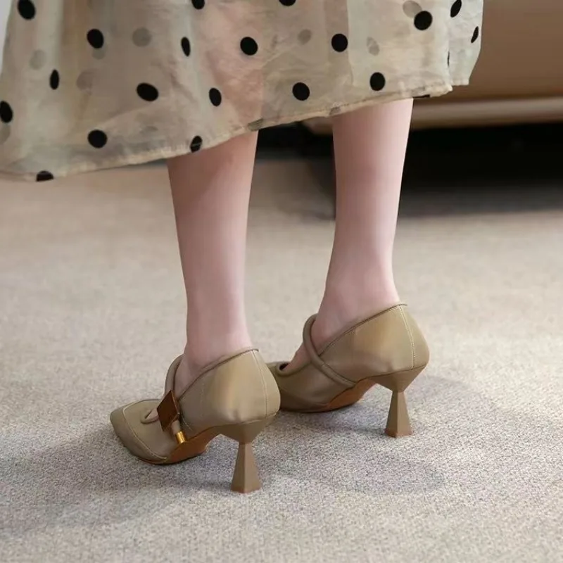 Женские Туфли Мэри Джейн французские туфли на высоком каблуке-шпильке с