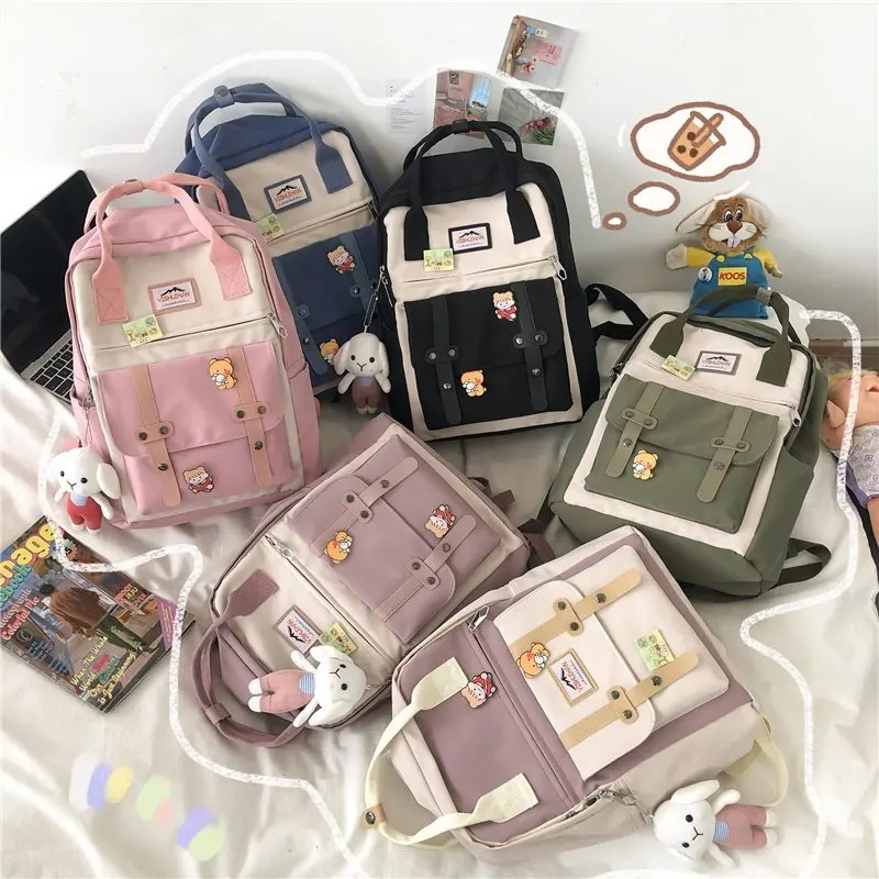 

College Student Women's Backpack Travel Fashion Women's Schoolbag Schoolbag Women's New Backpack Girl Laptop Waterproof Nylon