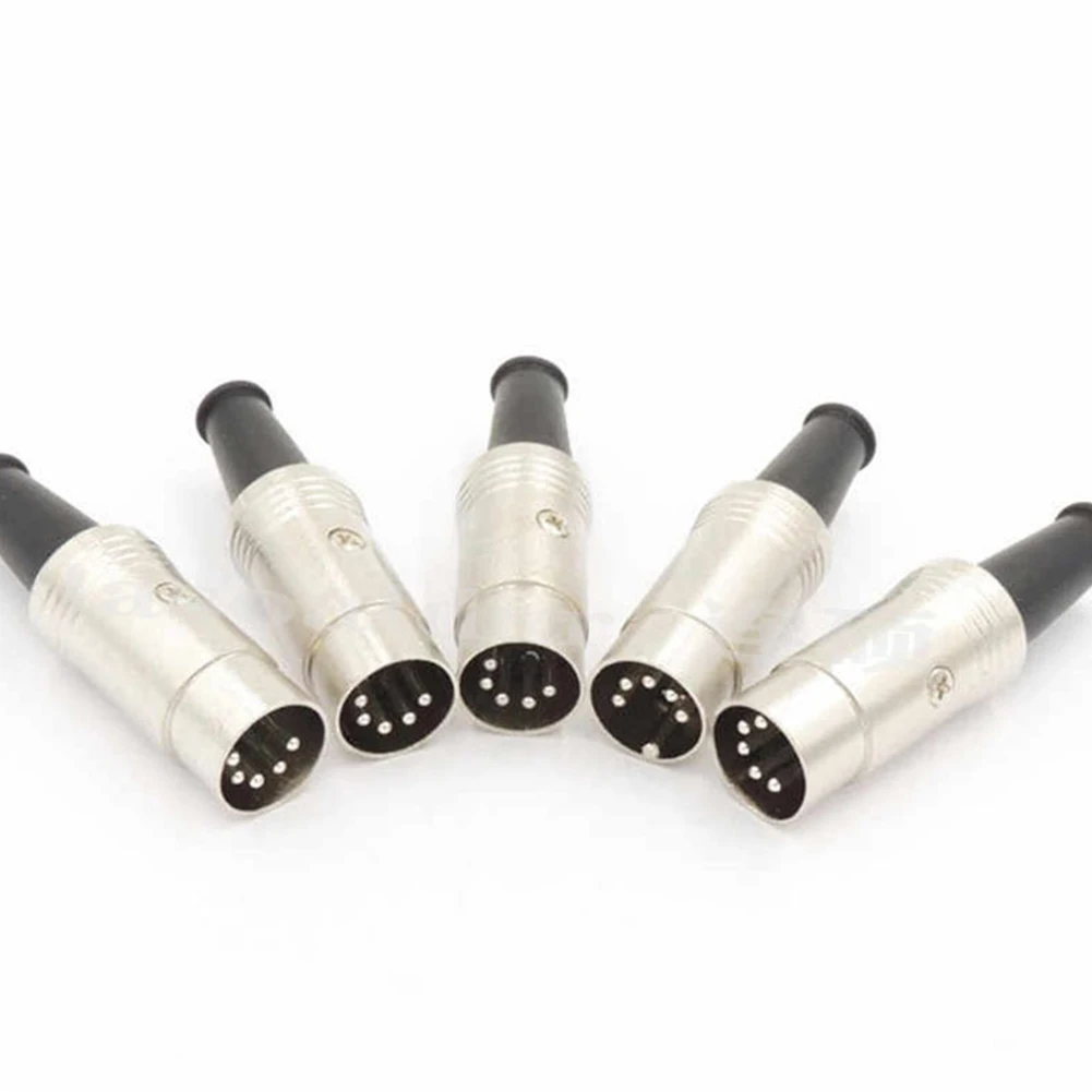 

5 Pin Audio Adapter DIN Plug Male Inline Connector Cable Lead Audio Adapter Male Inline Plug With Heavy Duty Cable Clamp