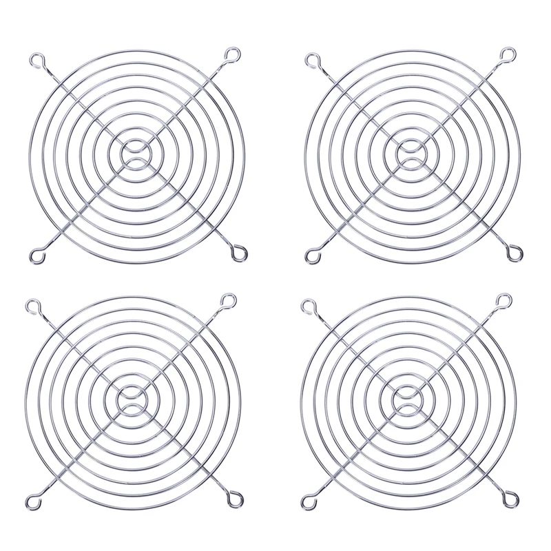 

4X PC DC Fan Grill Protector Metal Finger Guard 120Mm 12Cm Silver Tone