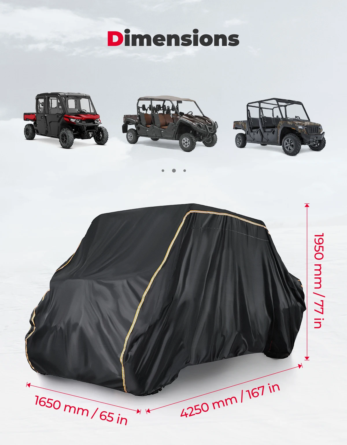 

Чехол KEMiMOTO UTV 420D, водонепроницаемый, для 4-6 мест, усиленный, совместим с Ranger Crew, Can-Am Defender, CFMOTO Uforce