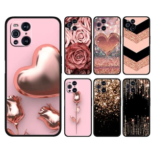 love rose gold style for oppo find x3 x2 k9 f19 r17 pro neo lite k5 k3 silicone soft black phone capa coque fundas free global shipping