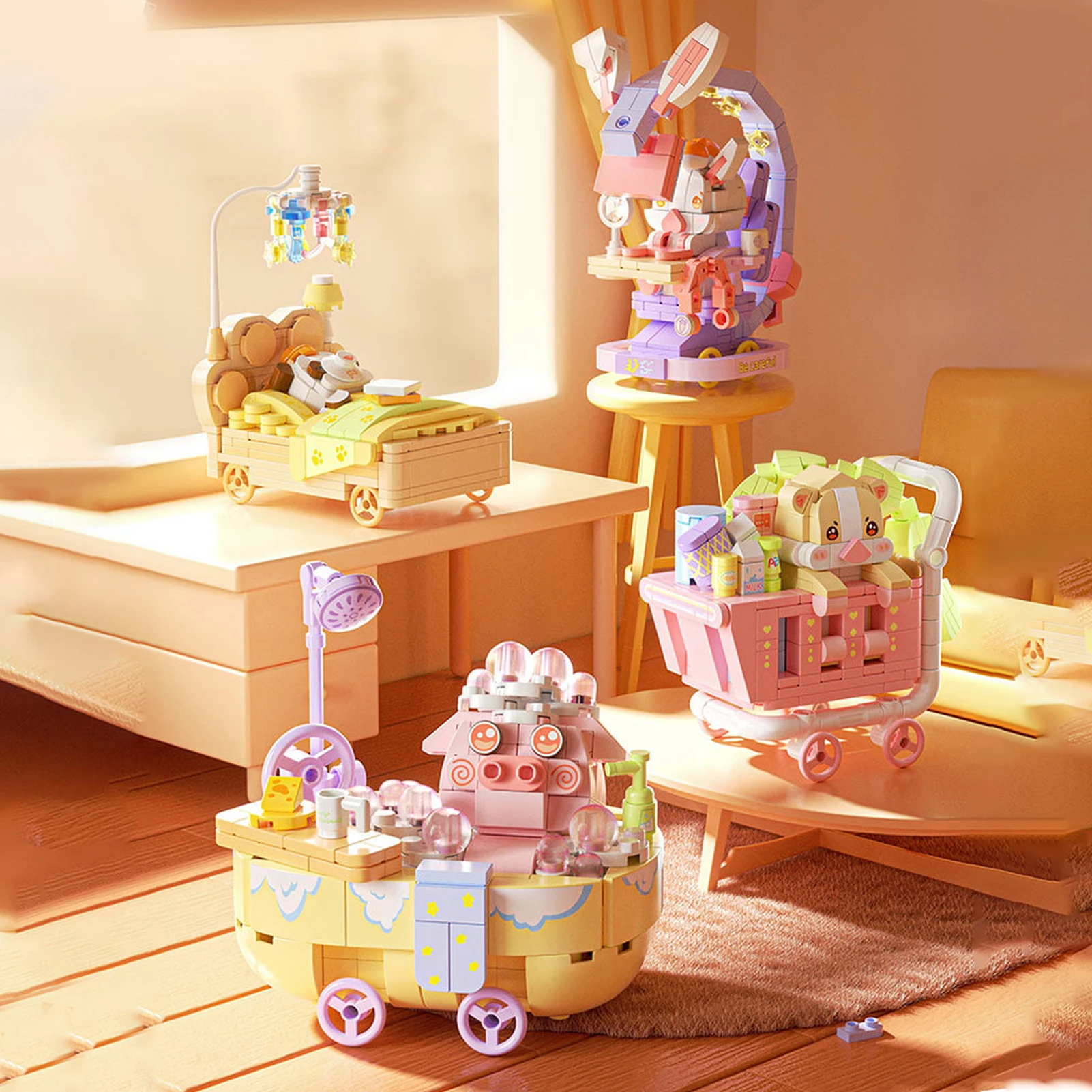 

Cartoon Animal Blocks Set Improve Coordination Plastic Building Blocks Early Educational Blocks Disassemble Toy for Kids Gifts