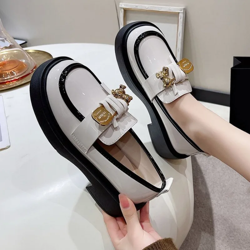 Японская Искусственная Униформа Jk Черные Лакированные Кожаные Туфли На Плоской