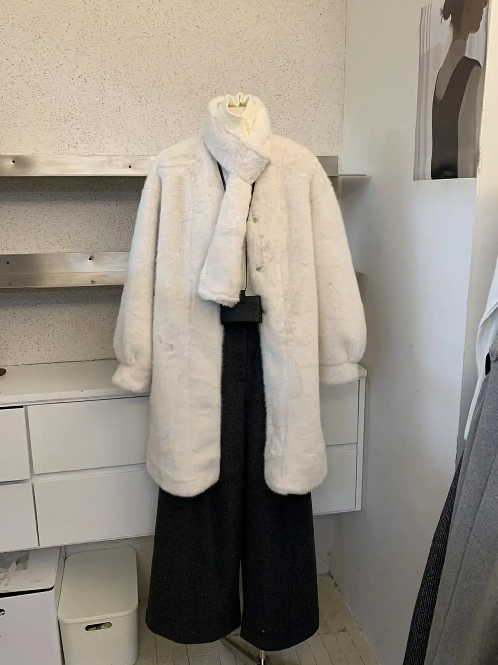 JINC Корейская серия Меховая верхняя одежда из интегрированного меха Женская