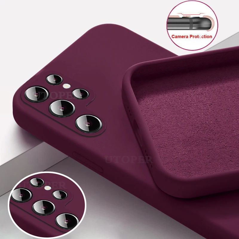 

Popular Square Liquid Silicone Phone Case For Samsung Galaxy A54 A53 A52 4G 5G S23 S22 S21 S20 A73 A72 A33 Ultra Plus FE Cover