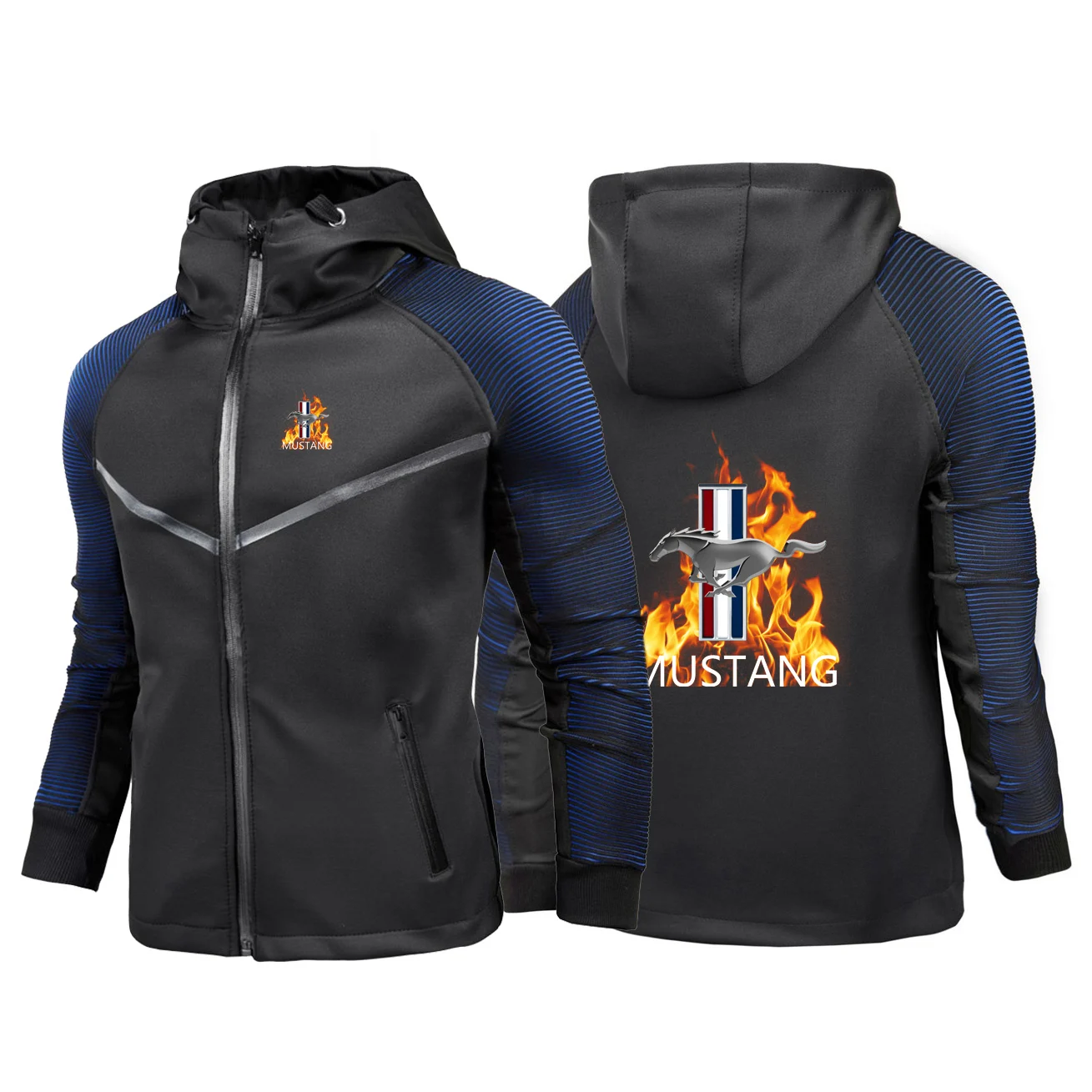 

2022 Jackets Men's Hoodies Mustang Printing Sweatshirts Male Cotton Hip Hop Motocycle Racing Suits Zip Coats
