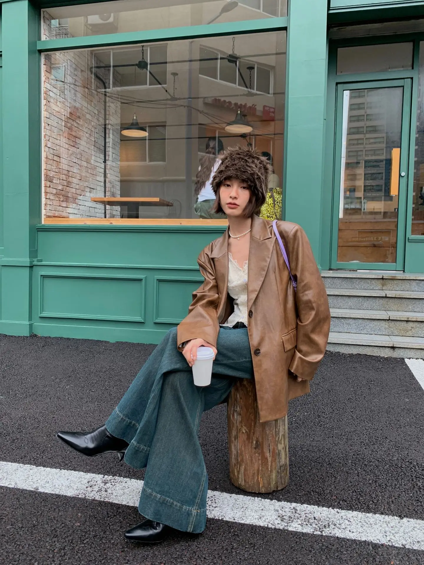 Рисунок 3 - Осень 2023, новое модное повседневное кожаное пальто