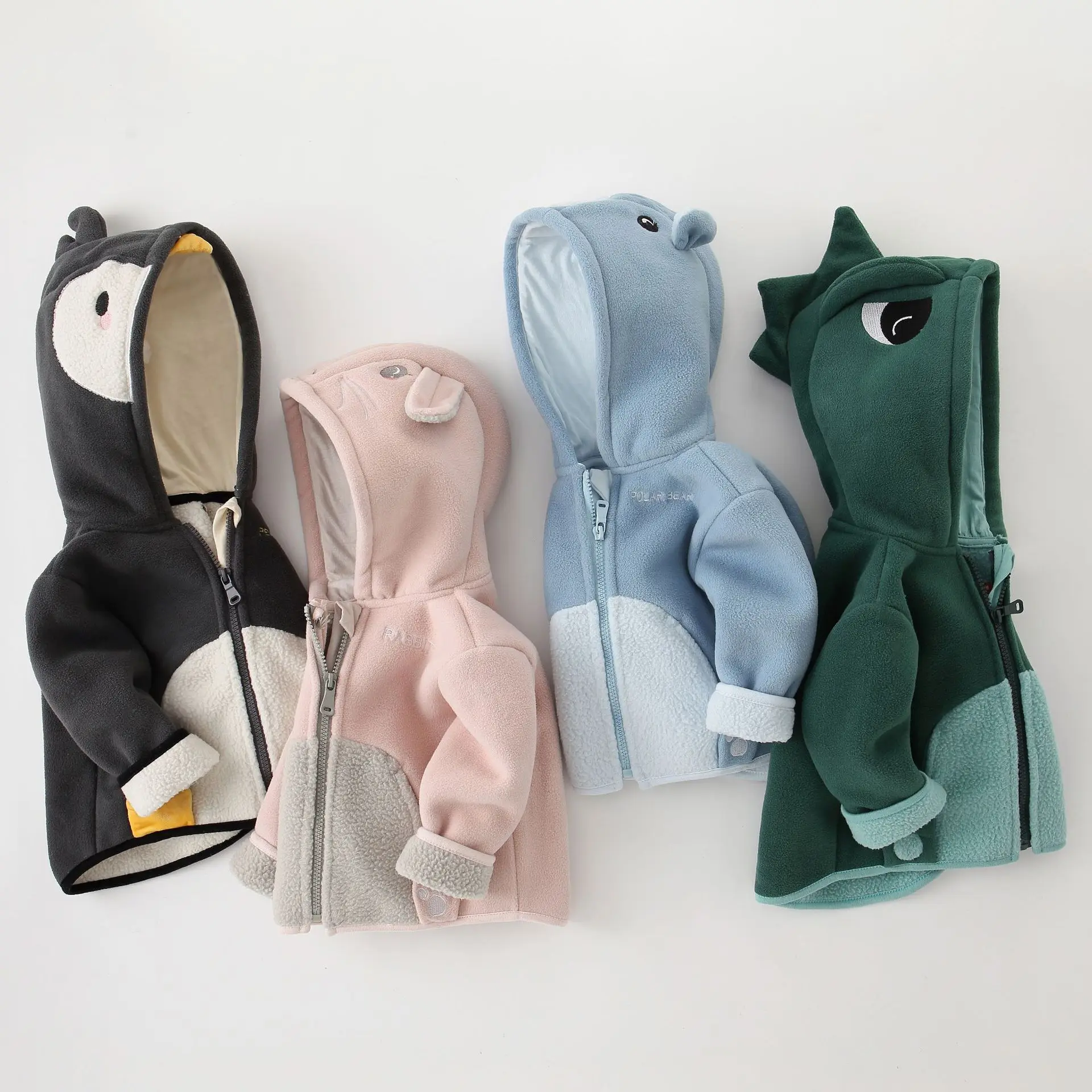 

Girls polar fleece jacket qiu dong outfit child baby boy's coat with fleece hoodie baby clothes